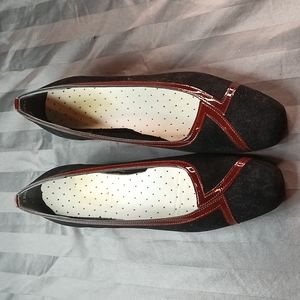 Magdesians, Tortoise wedge, Brown and black, leather uppers, size 9n